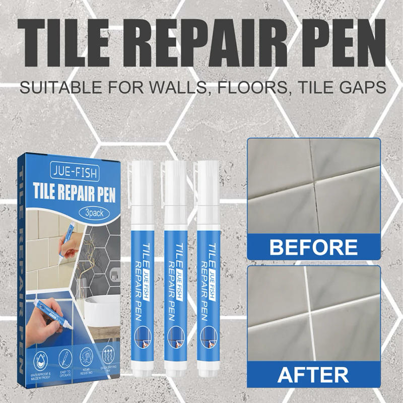 Description Picture 6 of item3pcs Grout Pen White Tile Paint Marker Waterproof Grout Filler Pen Safety Tile Repair Beauty Pen for Restoring Tile Wall Floor