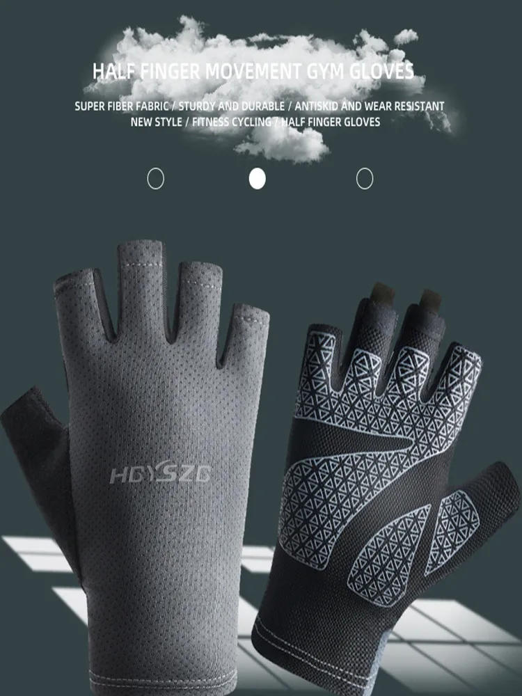 Description Picture 3 of itemSummer Cycling Gloves Men Sunscreen Breathable Fishing Gloves Gel Outdoor MTB Road Bike Motorcycle Bicycle Gloves Half Finger