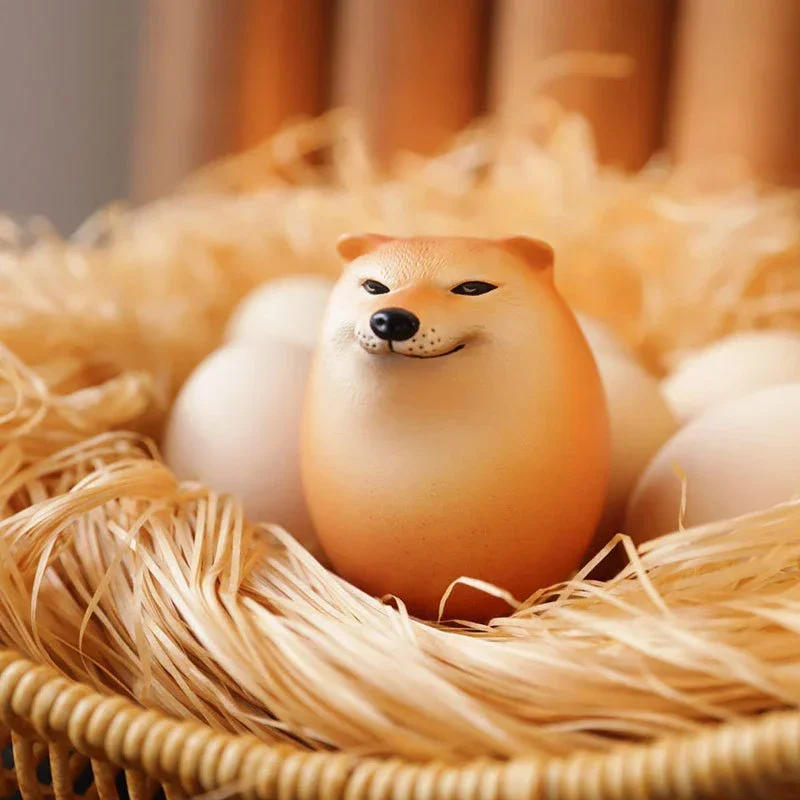 Description Picture 2 of itemDog & Egg Decorations Creative Shiba Inu Realistic Egg Shape Desk Decor for Home Offices Home Decor Desk Decoration