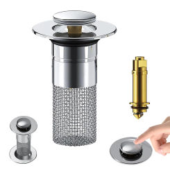 1pc Universal Basin Sink Plug Bathroom Sink Stopper Sink Plug with Waterproof Seal Washbasin Drain Push-type Pop-up Sink Stopper