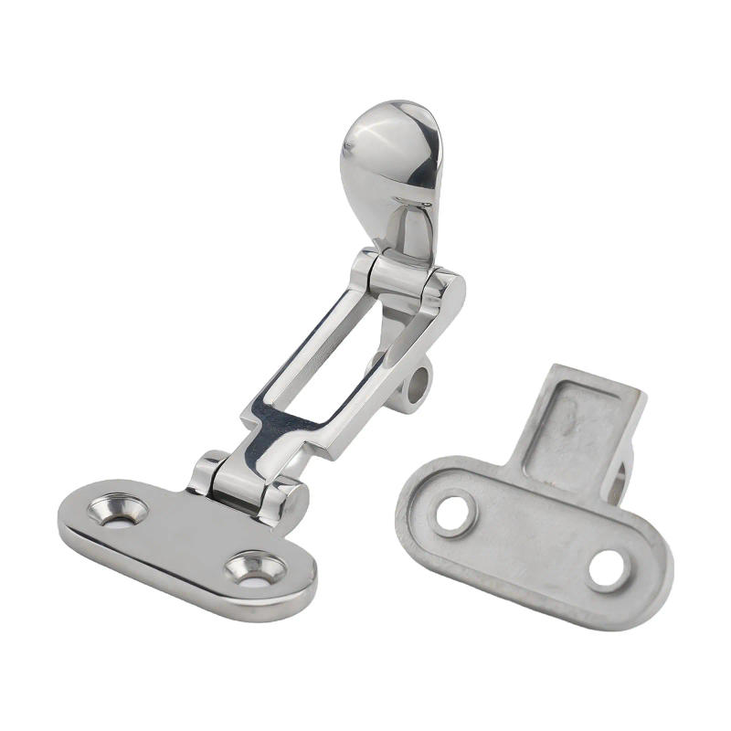 Description Picture 4 of item316 Stainless Steel Door Hasps Anti-Rattle Boat Door Latch Lock Holding Clamp Marine Distribution Box Lock Buckle RV Hardware