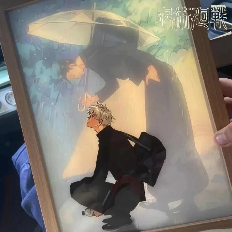 Description Picture 4 of itemAnime Jujutsu Kaisen Figure Led Night Light Anime Figurine Photo Frame Painting Decor Light Bedroom Decoraction Christmas Gifts