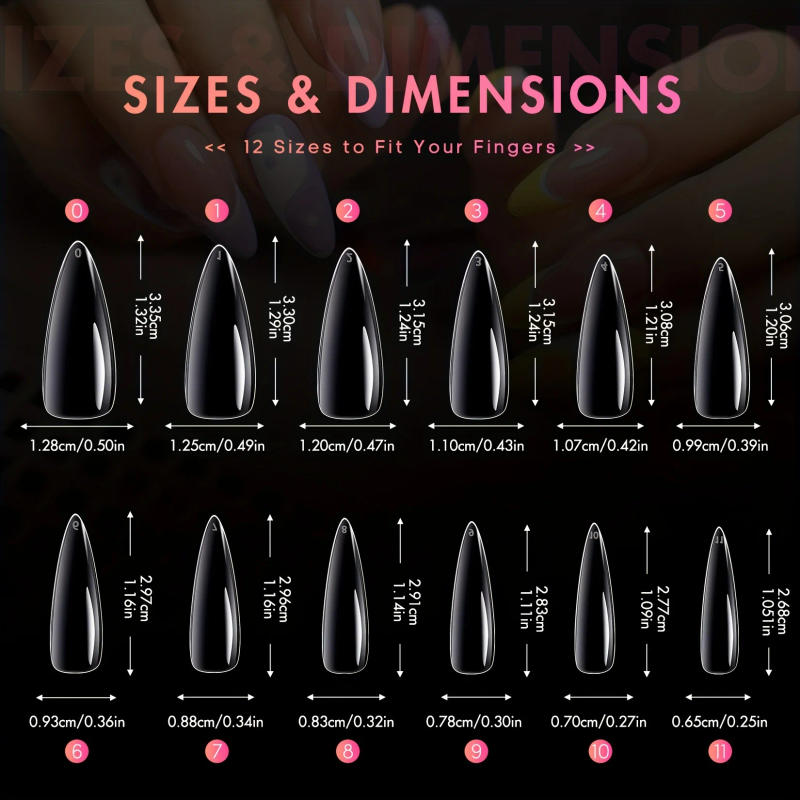Description Picture 5 of item240Pcs Long Soft Gel Nail Tips Clear Full Cover Almond Press on Nail Acrylic Almond Shaped Nails Tips for Nail Salon Extensions