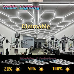 Garage Lamp Dimmable Cutomized Honeycomb LED Car Detailing Barber Ceiling Light Hexagon Garage Light for Showroom 4S Workshop