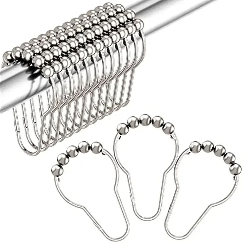 Description Picture 2 of item12Pcs Rust-Proof Stainless Steel Shower Curtain Hooks - Durable and Easy to Install for Bathroom Rods - Decorative