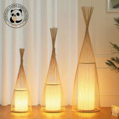 Retro Wabi-sabi Floor Lamp Originality Simplicity Rattan Bamboo Luminaria Parlor Bedside Bedroom Study Home Decor Light Fixtures