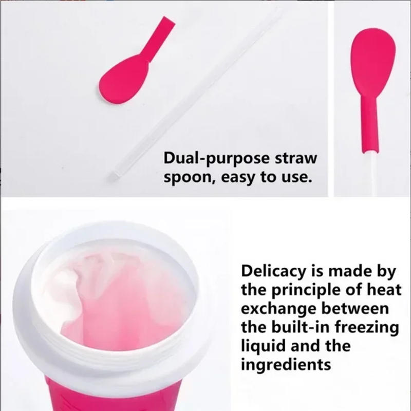 Description Picture 6 of itemMagic Quick Frozen Smoothies Cup Cooling Cup Double Layer Squeeze Cup Slushy Maker Homemade Milk Shake Ice Cream Maker