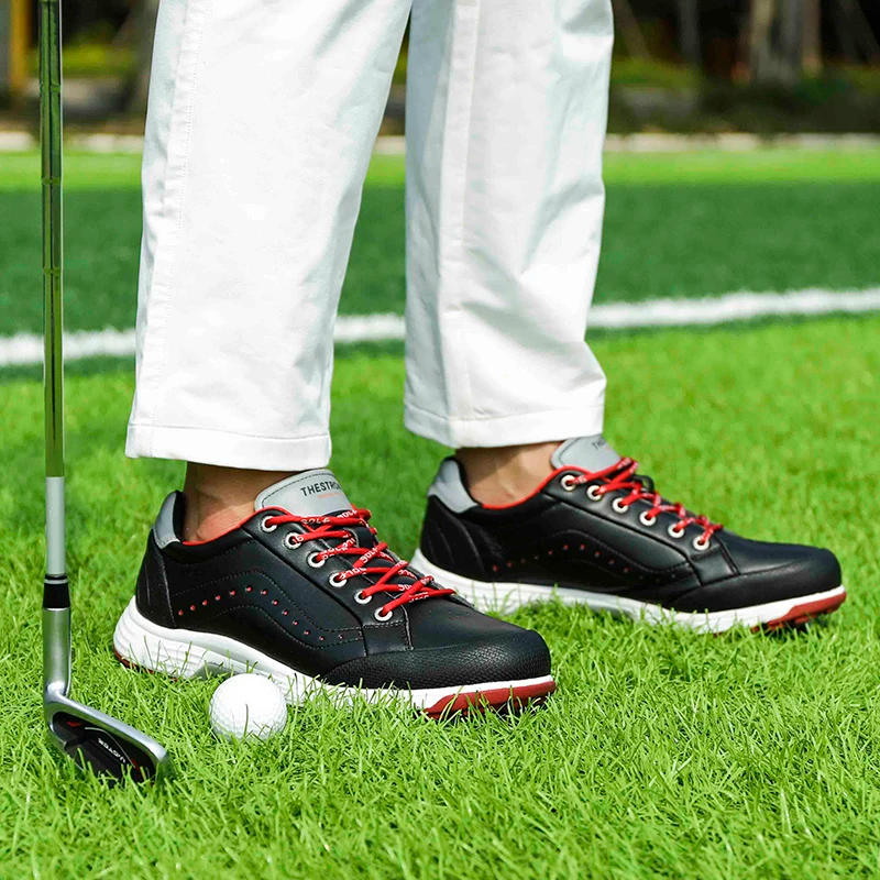 Description Picture 3 of itemNew Mens Golf Shoes Waterproof Golf Sneakers Men Outdoor Golfing Spikes Shoes Big Size 7-14 Jogging Walking Sneakers Male