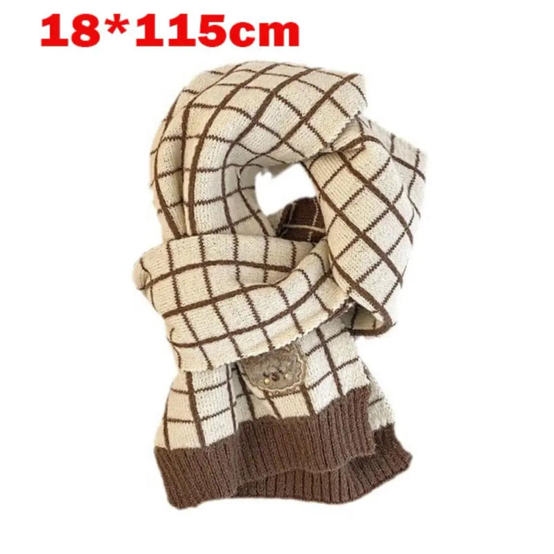 Description Picture 2 of itemDurable Knitted Wool Plain Scarf Plain Milk Tea Color Baby Scarf Warm Kids Wool Scarves