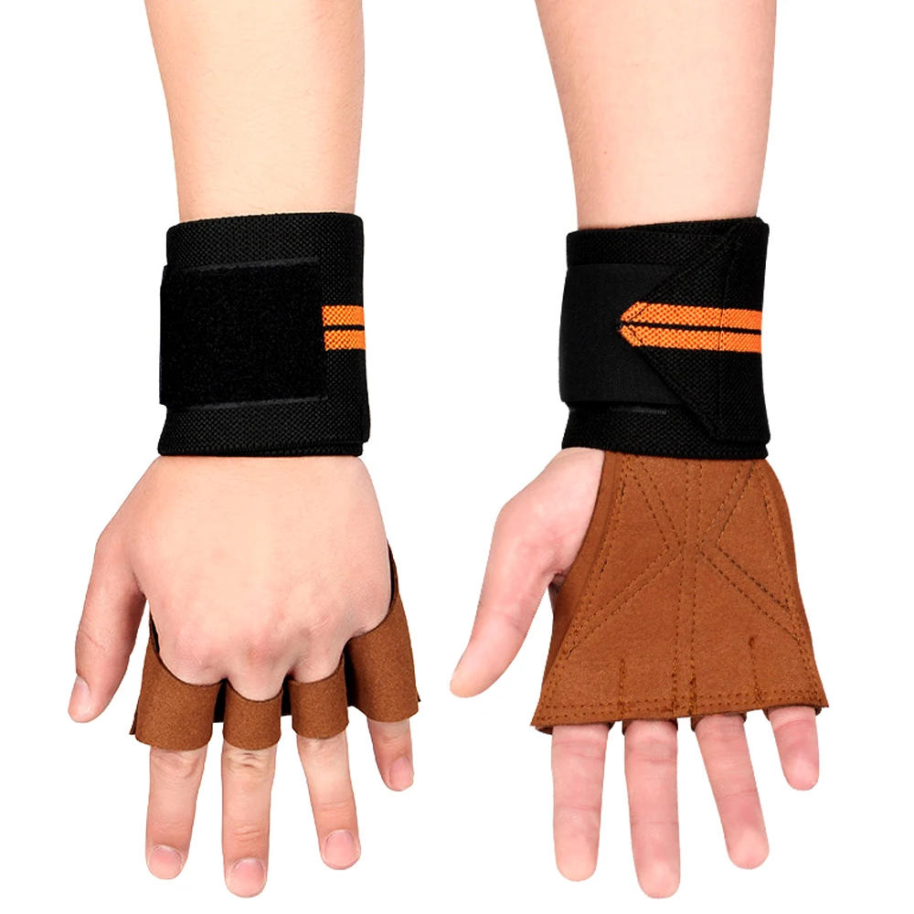 Description Picture 5 of item1Pair Gym Fitness Weight Lifting Gloves with Elastic Ventilated Wrist Wrap Support for Men Women Cross Training Bodybuilding