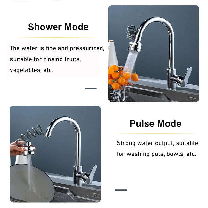 Description Picture 6 of itemUniversal Faucet Extender Adapter Splash Filter Stretchable Nozzle 3 Modes Kitchen Washbasin Faucet Bubbler