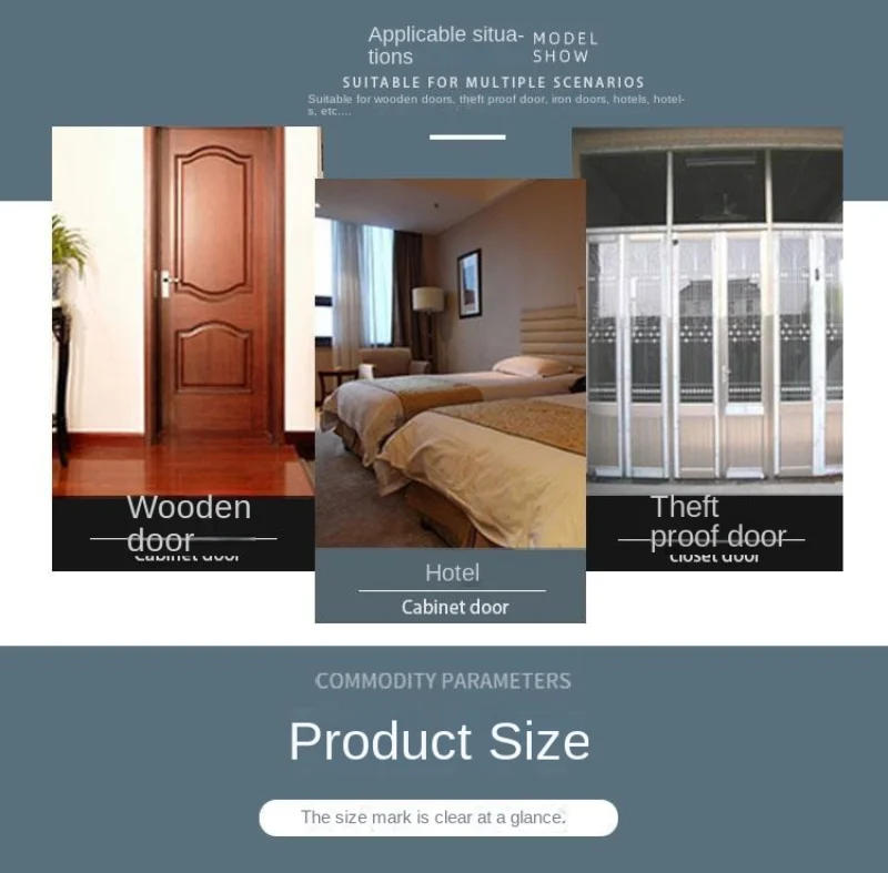 Description Picture 5 of itemDoor Chain Lock, Metal Iron Security Chain Guard with Anti-Theft Chain, Door Security Latch Guard for Home