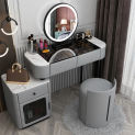 Storage Luxury Modern Makeup Table Wood Multi-color With LED Mirror Vanity Multifunctional Locker Home Bedroom Furniture HY