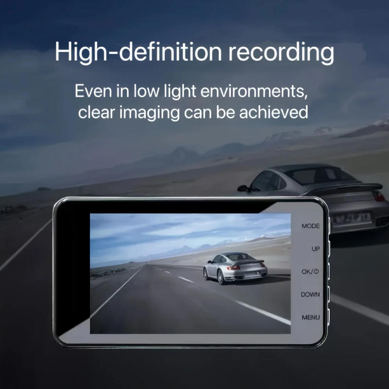 Description Picture 6 of itemAluminum alloy 1080P dual recording recorder, front and rear of the car, 4-inch touch screen, reverse image, loop recording