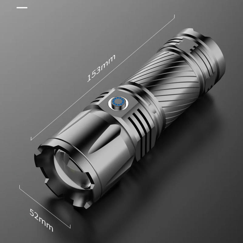 Description Picture 3 of item8000M Long Shot Spotlight Flashlight Built in 10000mAH Powerful Rechargeable Tactical Flashlight Zoomable Waterproof for Camping