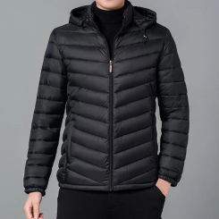 24 Brand Oversized Down Jacket Men's Thickened Hooded Cardigan Drawstring Winter Thickened Warm Jacket Top