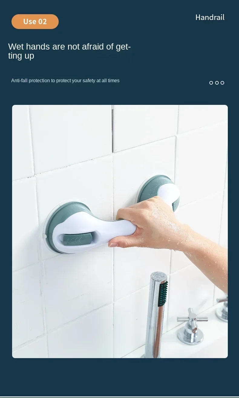 Description Picture 4 of itemToilet Safe Grab Anti Slip Elderly Safety Helping Handle Shower Handle Support Bathroom Bar Vacuum Sucker Suction Cup Handrail
