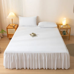 Solid Color Bed Skirt Four Corners With Elastic Band Brushed Queen/King Size постельное бельё набор Skirts (Without Pillowcase)