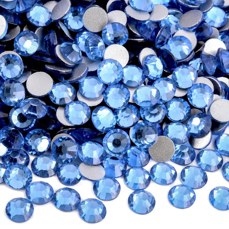Description Picture 3 of item14400Pcs in Bulk Package Wholesale Flatback Sapphire Non Hotfix Glitter Nail Rhinestones SS3-SS20 for Nail Decorations H1053