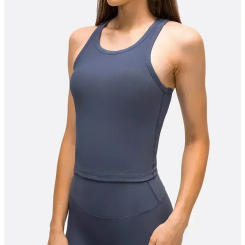 Lemon Women Ribbed Yoga Sport Vest Gym Tops Sports Running Fitness Underwear with Chest Pad Womens Sleeveless Shirt Tank Top