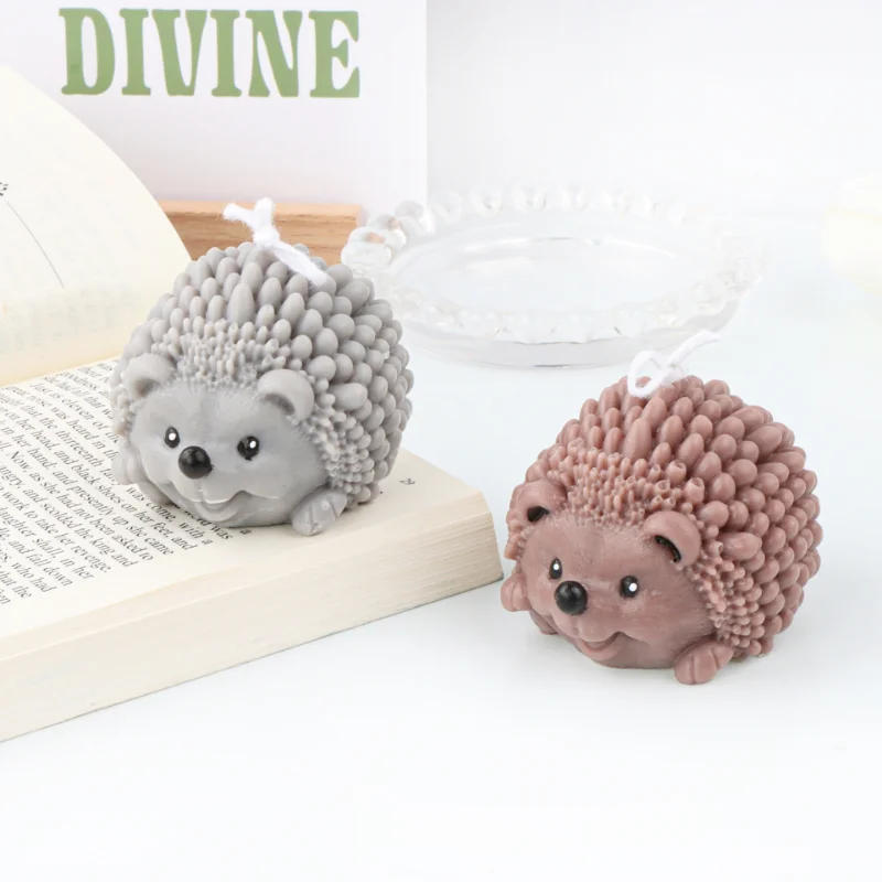 Description Picture 5 of item3D Cute Hedgehog Silicone Candle Mold DIY Cartoon Animal Soap Resin Plaster Mould Chocolate Candy Ice Making Set Home Decor Gift