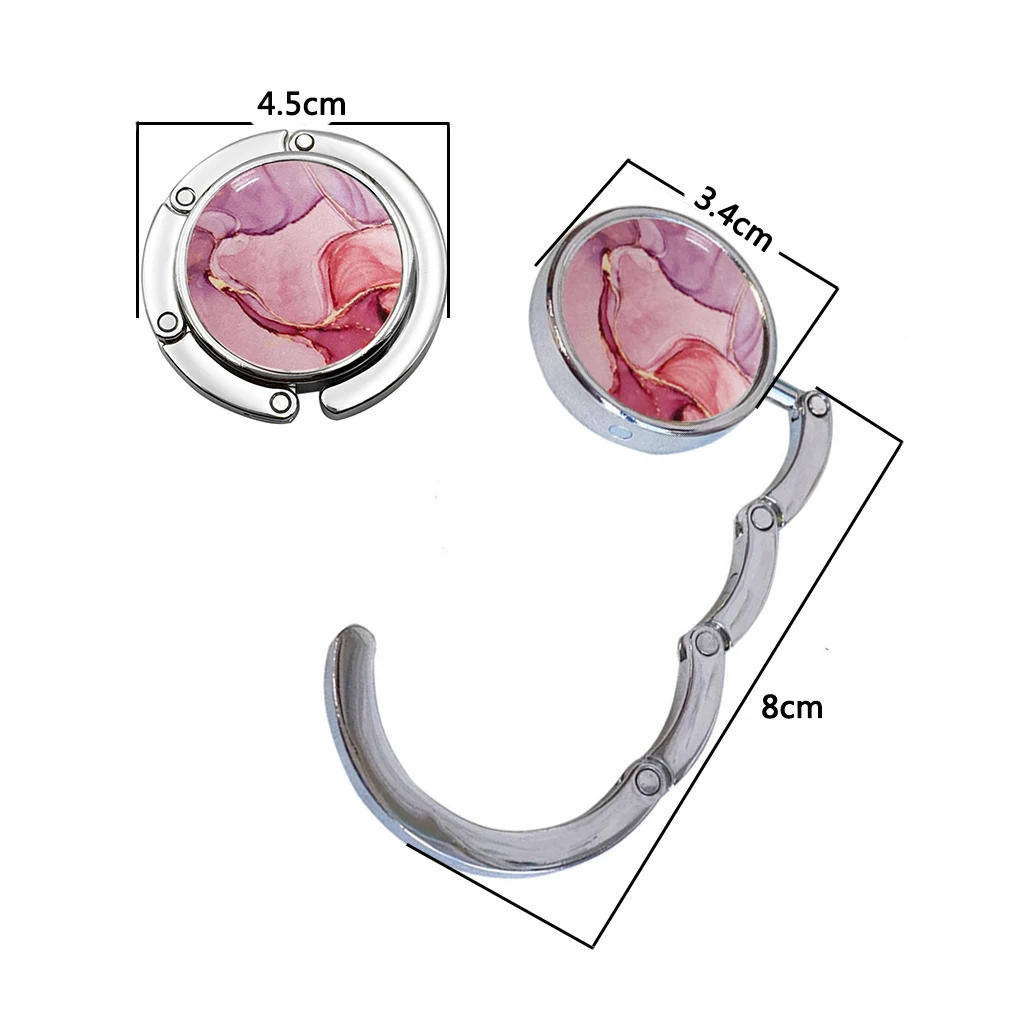 Description Picture 5 of itemMarble Print Folding Bag Hook Purse Handbag Hanger Women's Bag Storage Holder Portable Table Edge Use Racks Party Festival Gift