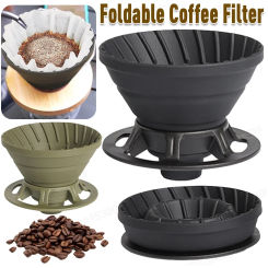 Collapsible Coffee Filter Portable Silicone Drip Coffee Tea Holder Funnel Basket Reusable Tea Pot Cake Cup Coffee Filter Dripper
