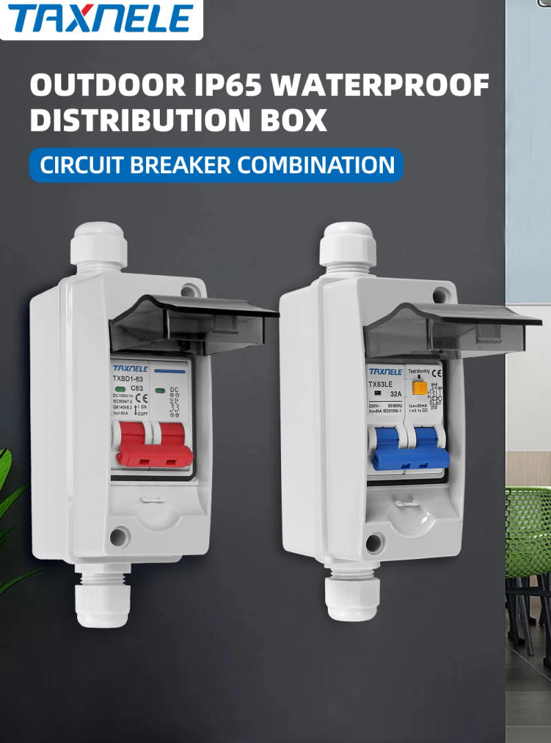 Description Picture 2 of itemHT IP65 Outdoor Waterproof Electrical Distribution Box AC DC Solar Circuit Breaker MCB 63A RCBO PC Plastic Junction Wire Box