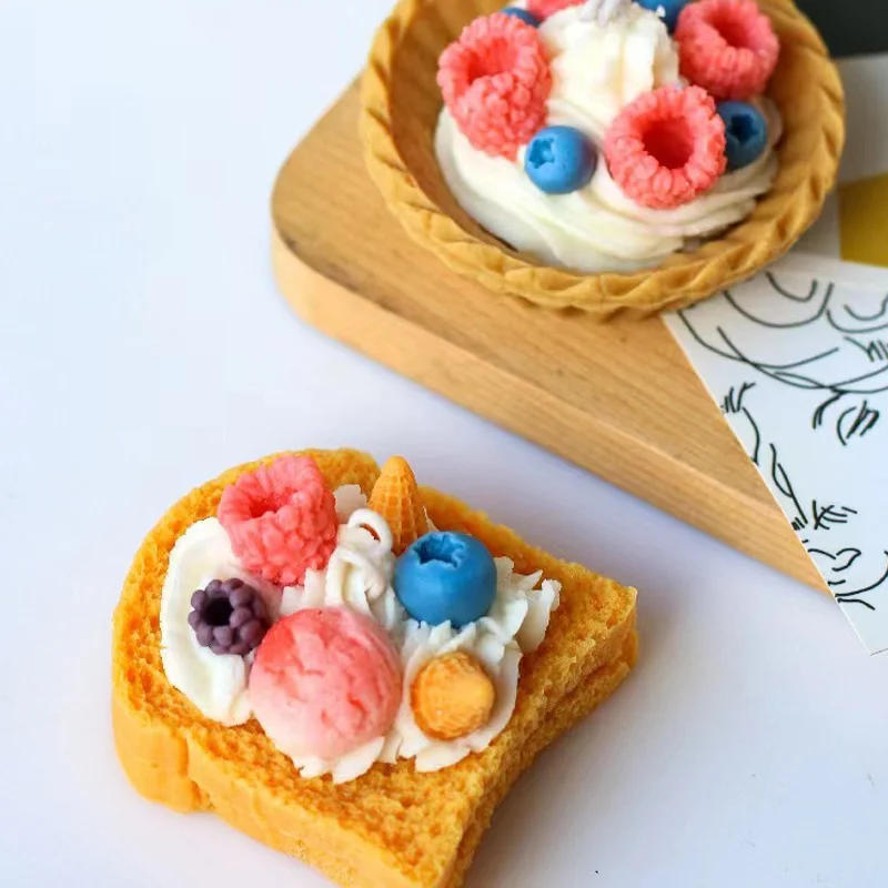 Description Picture 5 of itemBread Cake Tart Silicone Candle Mold Birthday Scented Dessert Candle Making Soap Plaster Resin Fondant Mousse Party Gift Baking