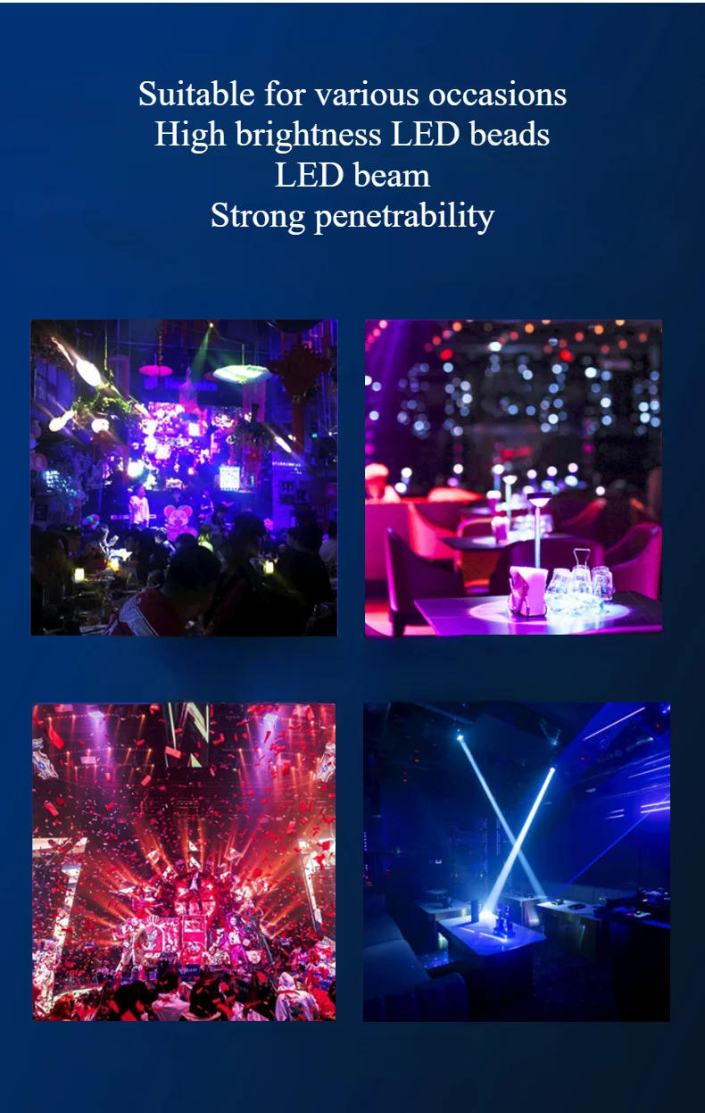 Description Picture 3 of itemDual Arm Beam LED Stage Lighting KTV Bar Atmosphere Lighting Bar Rotating Laser Moving Head Light