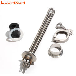 LUJINXUN 1.5 Inches 50.5mm Immersion Tri Clamp Tubular Heating Element 220V 1.5KW/2.5KW/3.5KW/5.5KW Brew Resistance Heater Water