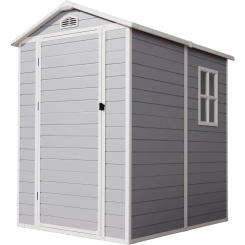 Plastic Shed With Floor Lockable Doors Window & Vents Outdoor Warehouse 6x4 FT Resin Shed Storage Sheds Waterproof Garden House