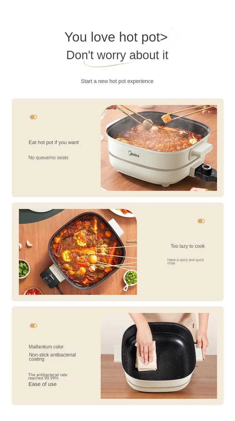 Description Picture 4 of item220V 6L Household Electric Hot Pot Home Electric Cooking Pot Non-stick 1 Flavor Hotpot Multi Cooker Pancake Caking Machine