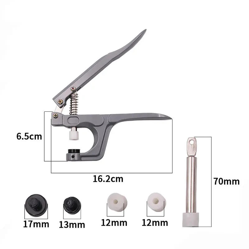 Description Picture 2 of item10/12/17mm Plastic Resin Snap Button Press Stud Cloth Button Press Machine Sewing Tool U Shape Fastener Snap Pliers KAM Button