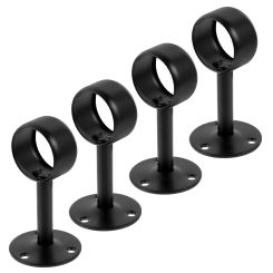4 Pcs Flange Seat Curtain Rod Brackets Ceiling Rods Shower Support Stainless Steel Hooks Curtains Holders