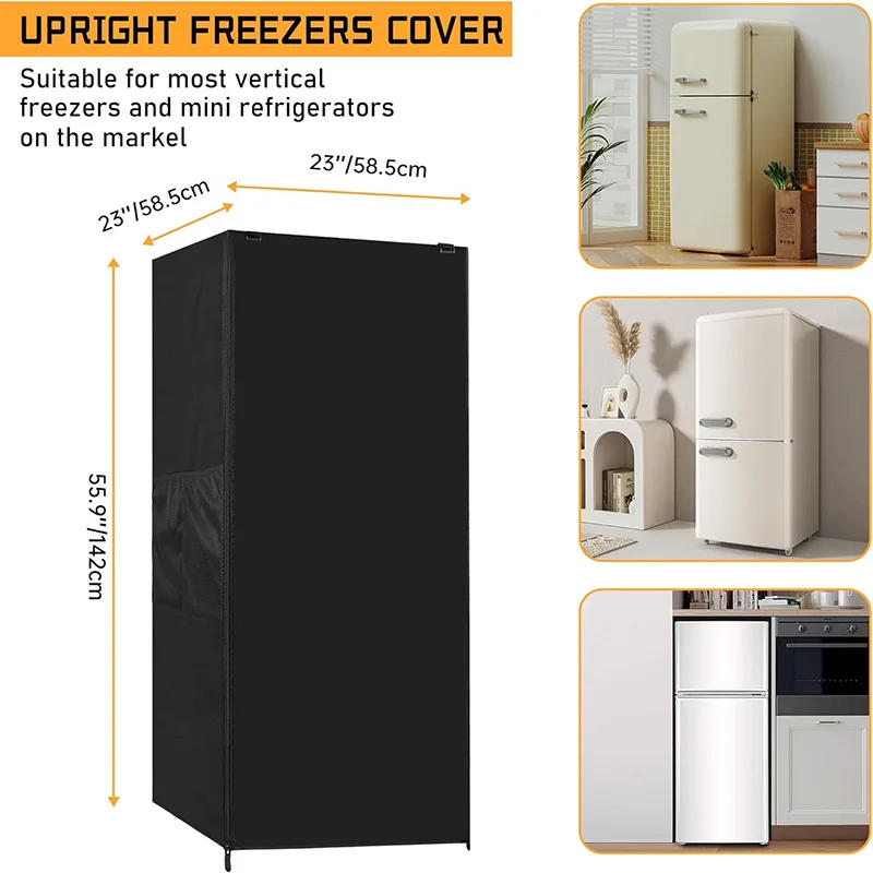 Description Picture 3 of itemRefrigerator cover, waterproof and dust-proof cover for protecting outdoor, household upright freezers - refrigerated refrigerat