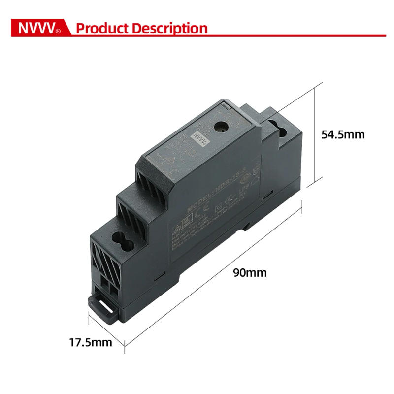 Description Picture 3 of itemNVVV HDR Series HDR-15 Din Rail Switching Power Supply 5V 12V Power Supply 15W AC-DC 24V Voltage Stabilizer Transformer