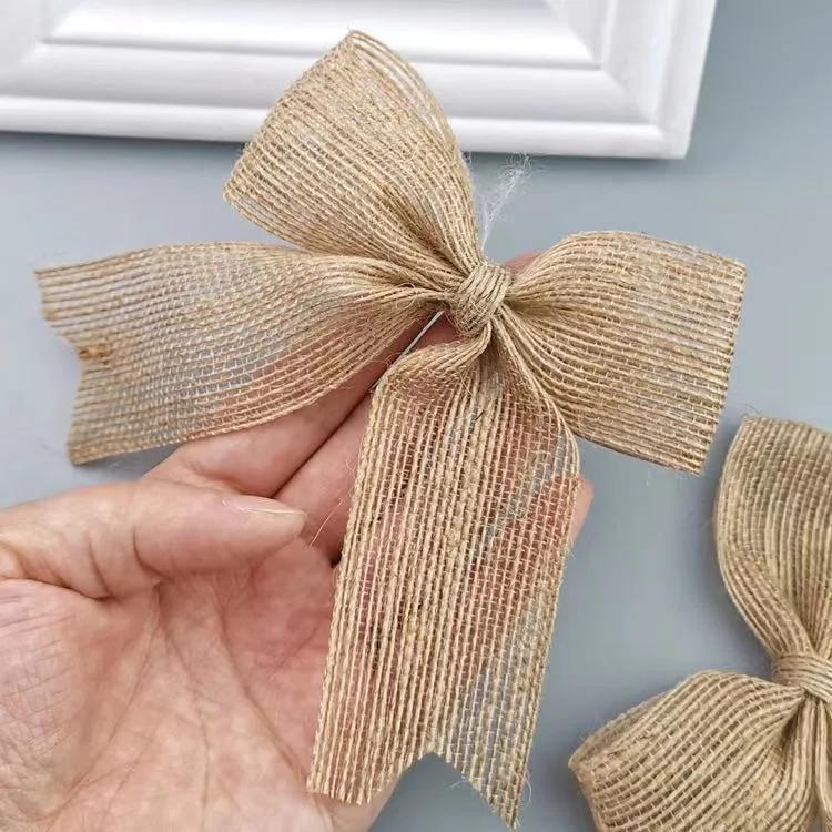 Description Picture 5 of item5M 6mm-50mm Natural Jute Ribbon Bow Crafts DIY Vintage Jute Burlap Fabric Gift Wrap Sewing Party Wedding  Christmas Decortion