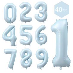 40 Inch Light Blue Number Foil Balloon 0-9 Digital Globos Children Adult Birthday Wedding Party Decoration Graduation Gifts