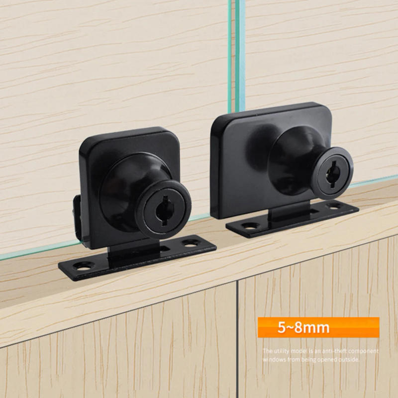 Description Picture 6 of itemShowcase Cabinet Lock Replacement Sliding Door Spare Parts 2x Key Accessories Black Cabinet Display Glass Door