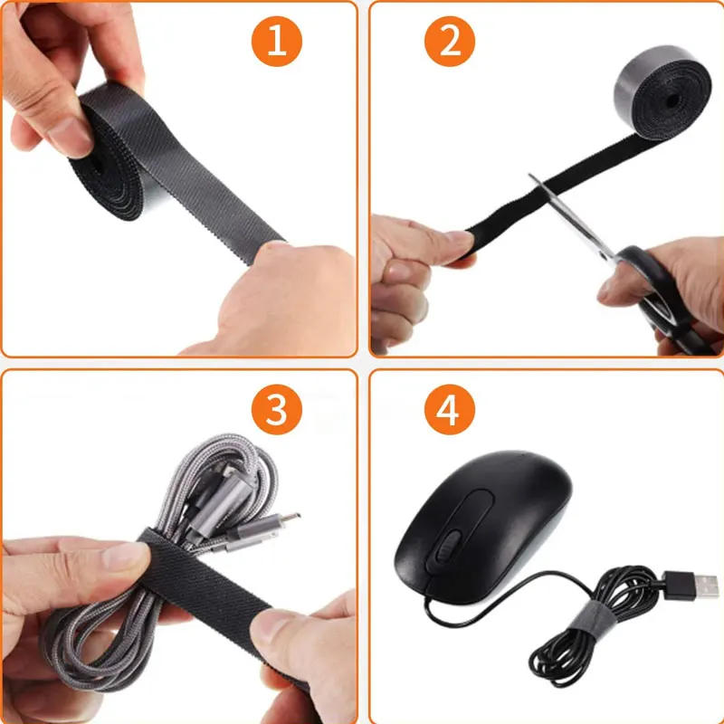 Description Picture 5 of item25M 10mm/20mm Nylon Self Adhesive Tape Fastening Tape Cable Ties Double Side Hook Roll Hook and Loop Straps Wires Cords Organize