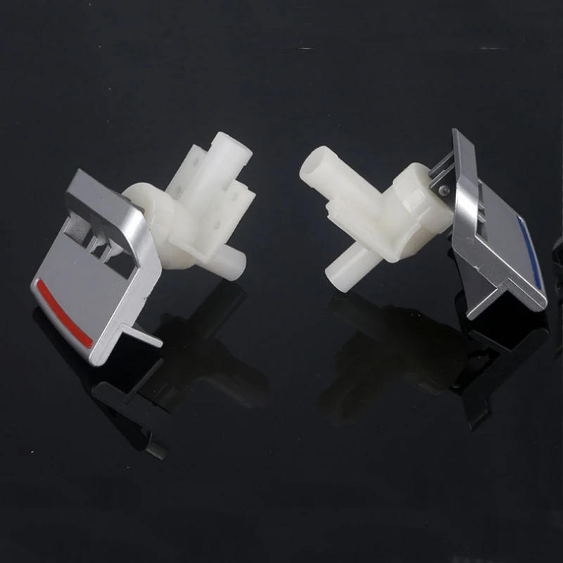 Description Picture 3 of item2pcs Red Blue Water dispenser Accessories faucet switch Width 53mm hot cold Water Mouth oblique angle Key press type Replacement
