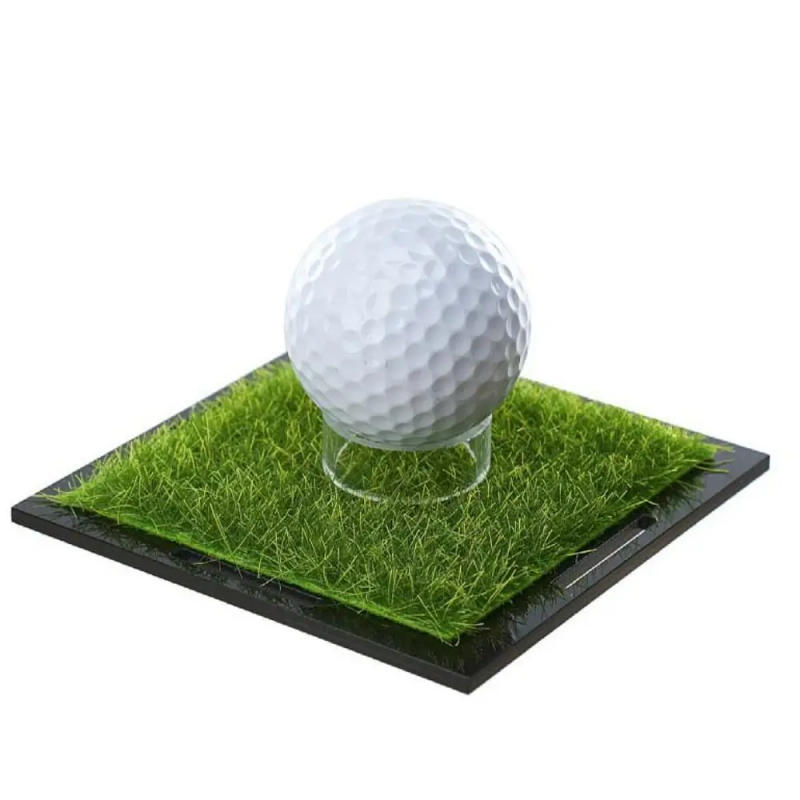 Description Picture 3 of itemTransparent Golf Ball Display Case Lawn Design Dust Protection Holder Stand Golf Ball Smooth Surface Clear Square