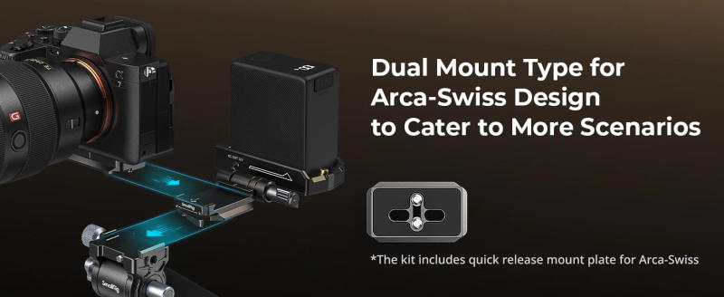 Description Picture 6 of itemSmallRig NP-F Battery Adapter Mount Plate Kit, w Quick Release Plate for Arca-Swiss, Foldable for DSLR & Mirrorless Camera -4696