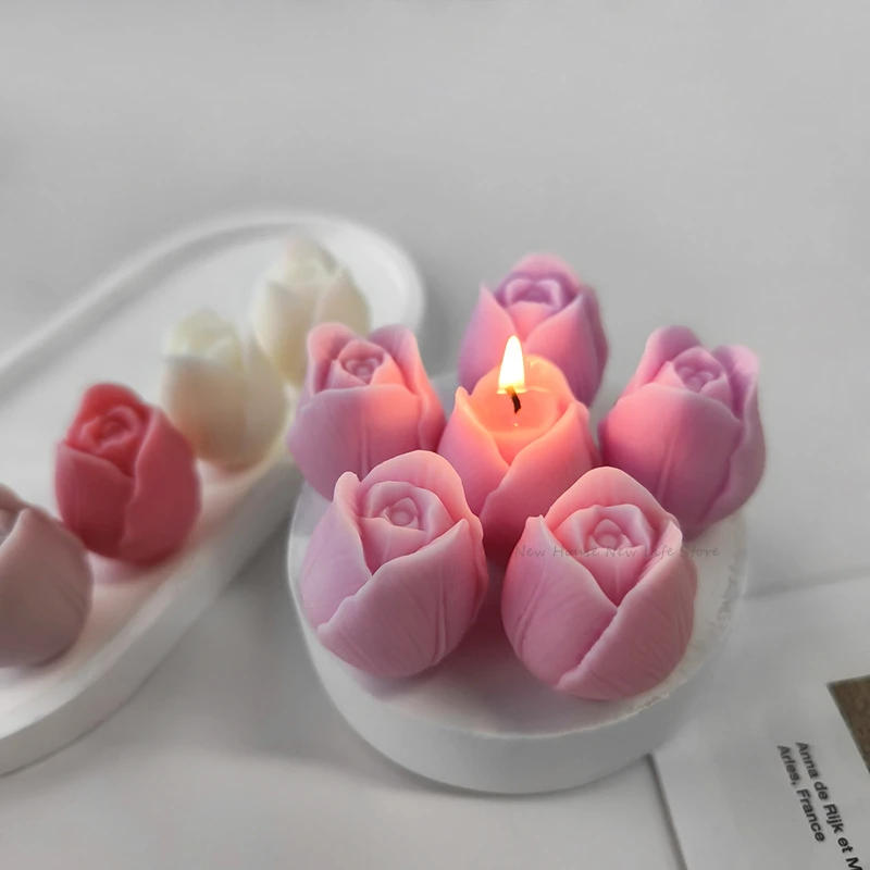Description Picture 3 of item3D Tulip Candle Mold Handmade DIY Flower Soap Silicone Mold Silicone Mold Soap Forms Soap Making Supplies