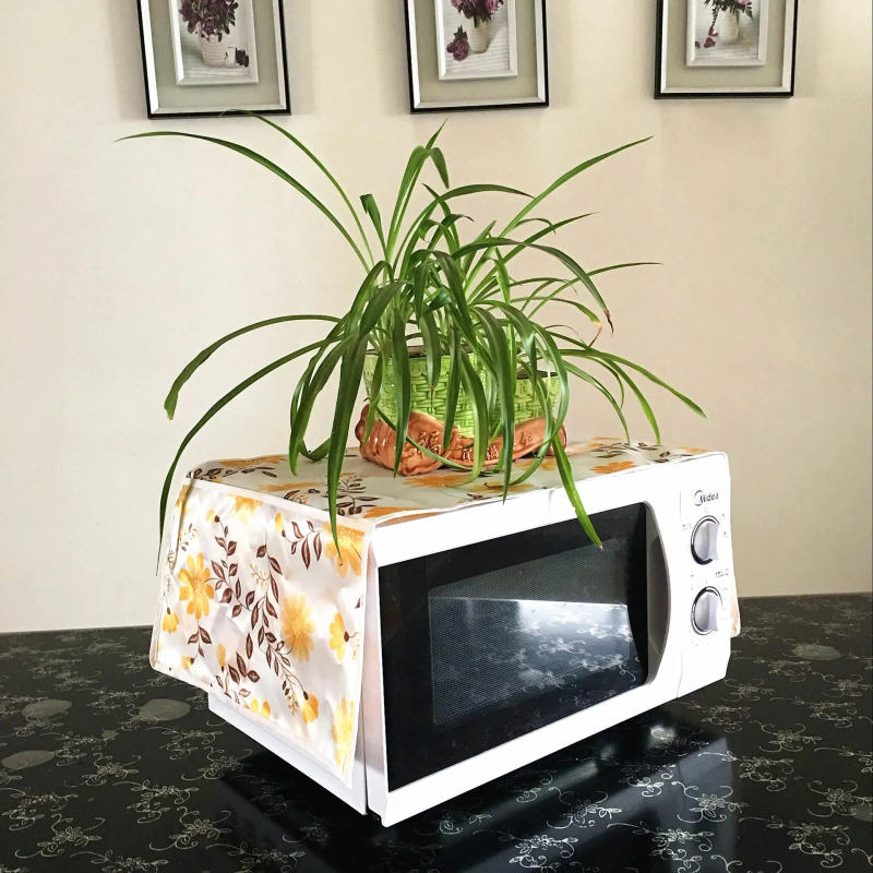 Description Picture 5 of itemMicrowave Oven Dust Cover Dustproof Satin Storage Bag Dust Cloth Household Printed Cover Modern Top Cover Cloth