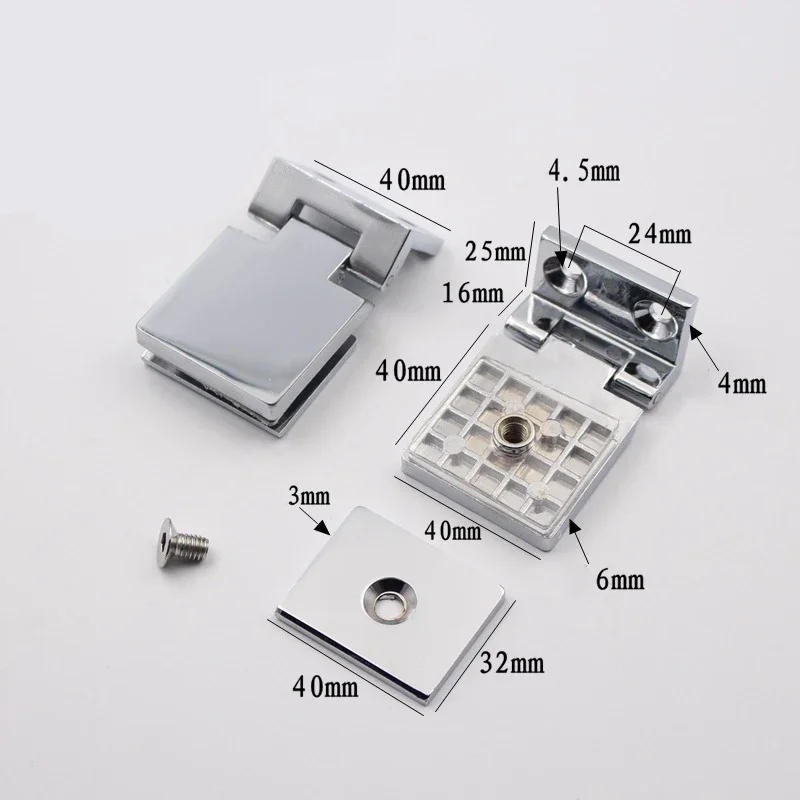 Description Picture 6 of item8-10mm Frameless Bracket Wall to Glass Door Hinges Bathroom Shower Door Bracket Wall Mount Door Hinge New Arrival