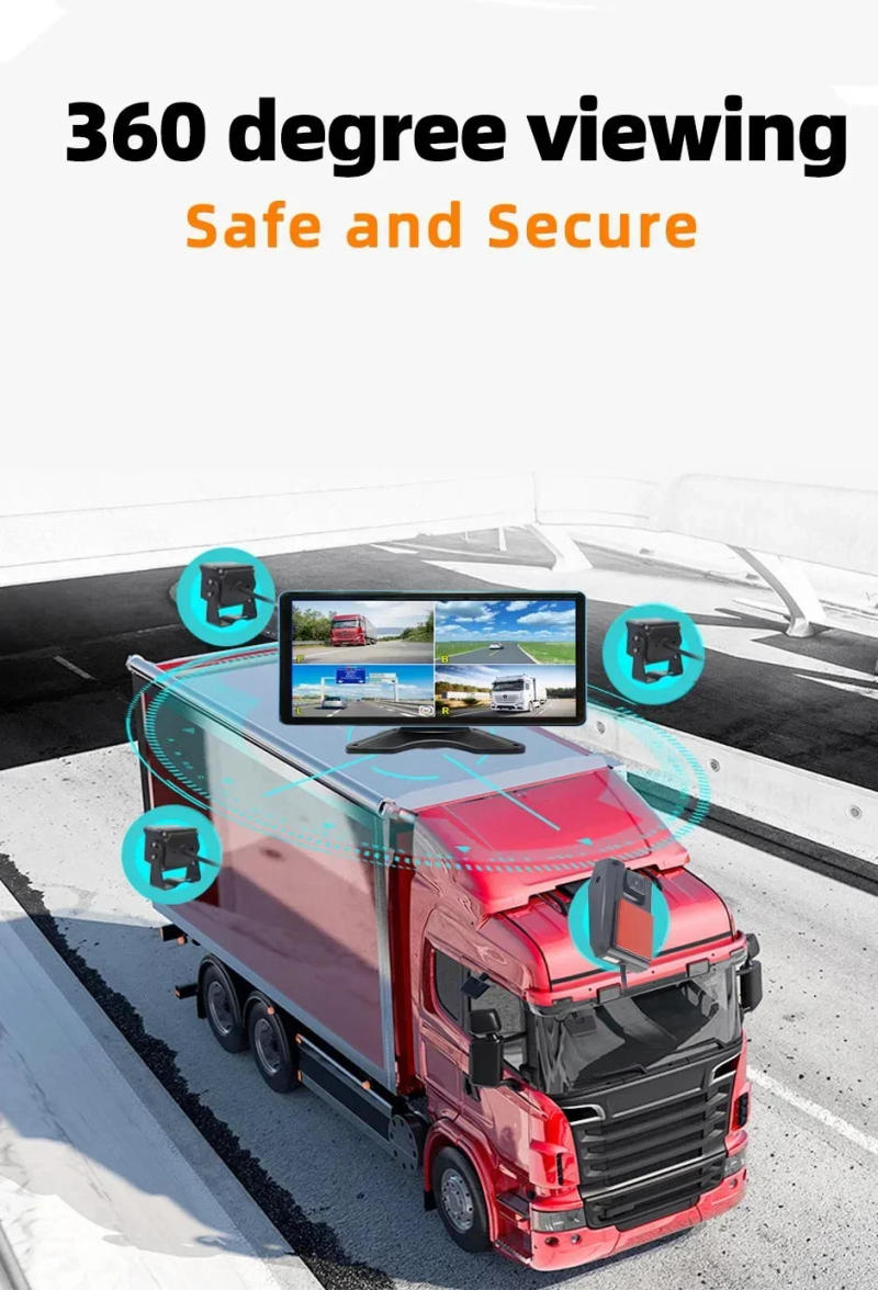 Description Picture 4 of item10.36-Inch Touch Screen 4CH Monitor Split Car DVR with AHD Backup Camera 1080P HD Recording MP4 Format Truck/Bus/Trailer Dash