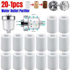 1-20pcs Universal Water Outlet Purifier 5 Micron Shower Head Filter Transparent Bathroom Faucet Filter High Density for Kitchen