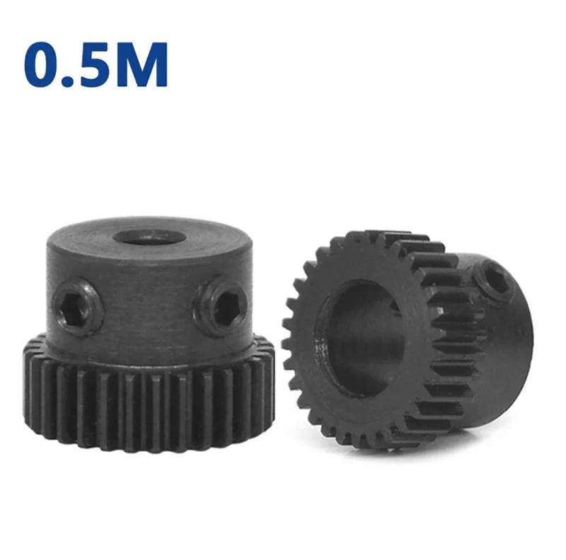Description Picture 5 of item1Pcs 0.5 Module Spur Gear Motor Gear 0.5M-50T Bore 6/6.35/8/10/12/14mm 45# Steel Blackening Mechanical Transmission Gear